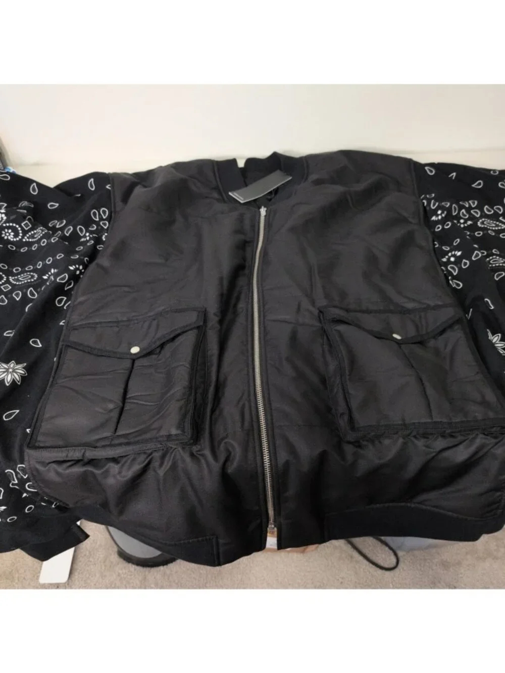 Jonny Cota Bandana Mountain Poncho Adult One Size Black Kimono Full Zip NEW